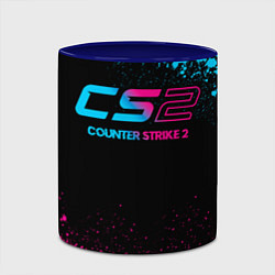 Кружка 3D Counter Strike 2 - neon gradient, цвет: 3D-белый + синий — фото 2