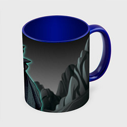 Кружка 3D Бродяга в мятом цилиндре, цвет: 3D-белый + синий