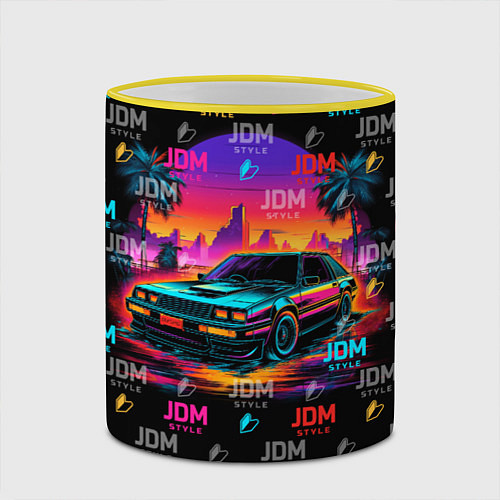 Кружка цветная JDM neon style / 3D-Желтый кант – фото 2