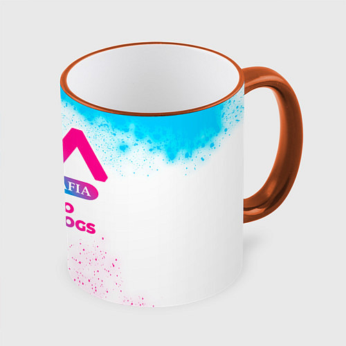 Кружка цветная Bungo Stray Dogs neon gradient style / 3D-Оранжевый кант – фото 1