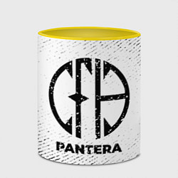 Кружка 3D Pantera с потертостями на светлом фоне, цвет: 3D-белый + желтый — фото 2
