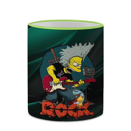 Кружка цветная Rock music Simpsons / 3D-Светло-зеленый кант – фото 2