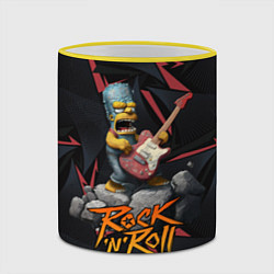 Кружка 3D Rocknroll simpsons, цвет: 3D-желтый кант — фото 2