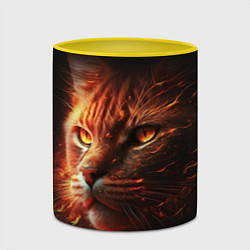 Кружка 3D Огненный рыжий кот, цвет: 3D-белый + желтый — фото 2