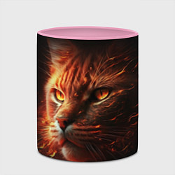 Кружка 3D Огненный рыжий кот, цвет: 3D-белый + розовый — фото 2