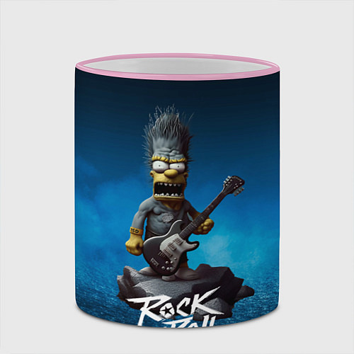 Кружка цветная Simpson rock / 3D-Розовый кант – фото 2