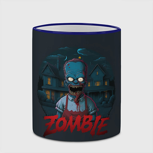 Кружка цветная Zombie Simpsons / 3D-Синий кант – фото 2
