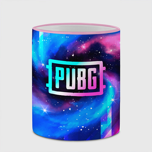 Кружка цветная PUBG неоновый космос / 3D-Розовый кант – фото 2