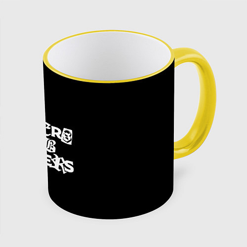 Кружка цветная Obladaet - players club members надпись / 3D-Желтый кант – фото 1