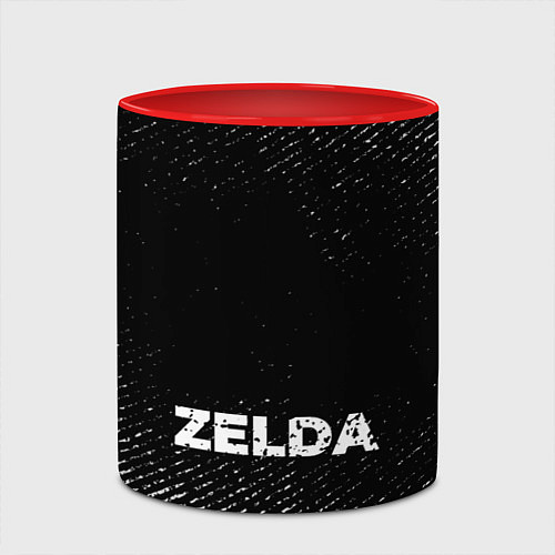 Кружка цветная Zelda с потертостями на темном фоне / 3D-Белый + красный – фото 2