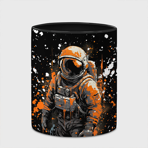 Кружка цветная Астронавт в красках / 3D-Белый + черный – фото 2