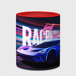 Кружка 3D Fast racer, цвет: 3D-белый + красный — фото 2