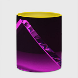 Кружка 3D Фиолетовая мрачная геометрическая фигура, цвет: 3D-белый + желтый — фото 2