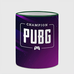 Кружка 3D PUBG gaming champion: рамка с лого и джойстиком на, цвет: 3D-зеленый кант — фото 2