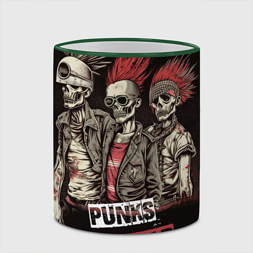 Кружка цветная Punks not dead / 3D-Зеленый кант – фото 2