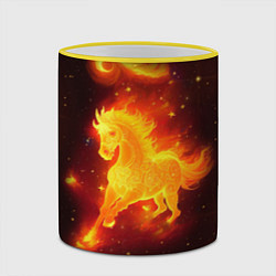 Кружка 3D Огненный конь мчится, цвет: 3D-желтый кант — фото 2