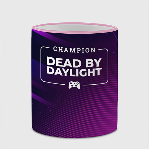 Кружка цветная Dead by Daylight gaming champion: рамка с лого и д / 3D-Розовый кант – фото 2