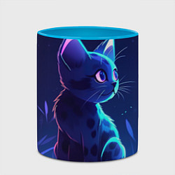 Кружка 3D Рисованный котенок, цвет: 3D-белый + небесно-голубой — фото 2