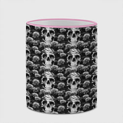 Кружка 3D Черепа монохромные, цвет: 3D-розовый кант — фото 2