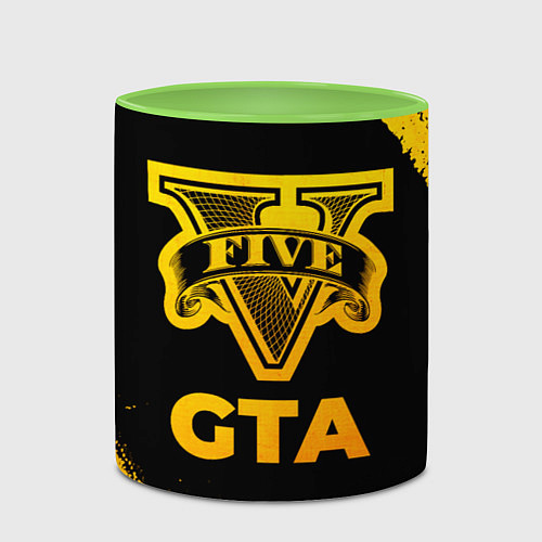 Кружка цветная GTA - gold gradient / 3D-Белый + светло-зеленый – фото 2