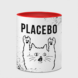 Кружка 3D Placebo рок кот на светлом фоне, цвет: 3D-белый + красный — фото 2