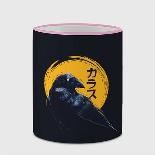 Кружка цветная Raven and moon / 3D-Розовый кант – фото 2