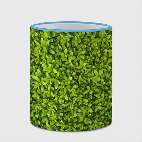 Кружка цветная Зеленая травка / 3D-Небесно-голубой кант – фото 2