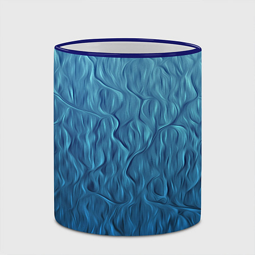 Кружка цветная Волнистый узор / 3D-Синий кант – фото 2