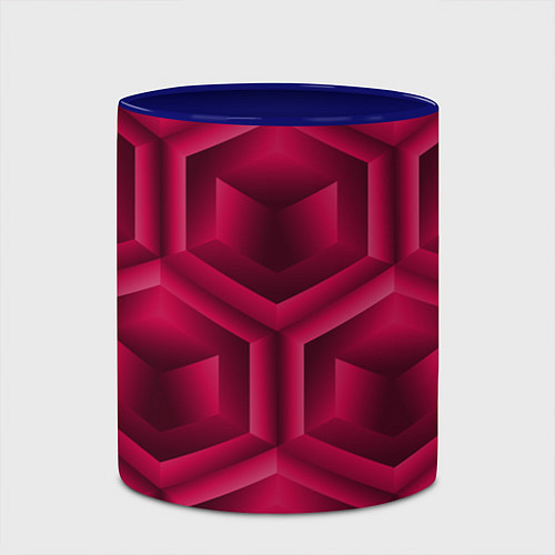 Кружка цветная Многоугольник и куб / 3D-Белый + синий – фото 2