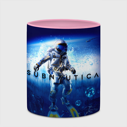 Кружка цветная Subnautica аквалангист / 3D-Белый + розовый – фото 2