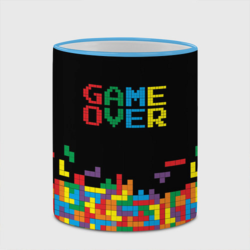 Кружка цветная Game over / 3D-Небесно-голубой кант – фото 2