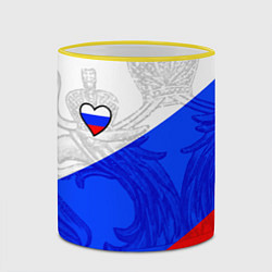Кружка 3D Сердечко - Россия, цвет: 3D-желтый кант — фото 2