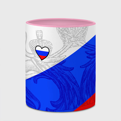 Кружка цветная Сердечко - Россия / 3D-Белый + розовый – фото 2