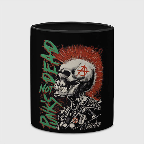 Кружка цветная Punks not dead / 3D-Белый + черный – фото 2