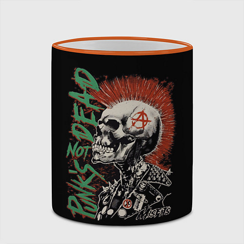 Кружка цветная Punks not dead / 3D-Оранжевый кант – фото 2