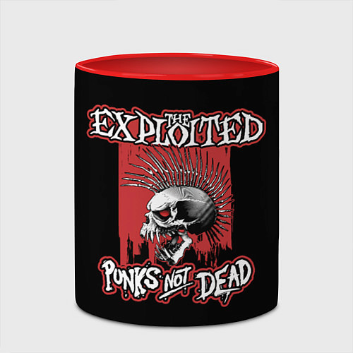 Кружка цветная Exploited - punks not dead / 3D-Белый + красный – фото 2