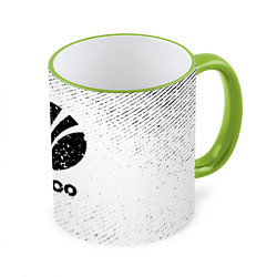 Кружка 3D Daewoo с потертостями на светлом фоне, цвет: 3D-светло-зеленый кант