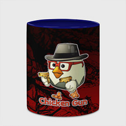 Кружка 3D Курочка ганстер - Чикен ган, цвет: 3D-белый + синий — фото 2