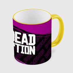 Кружка 3D Red Dead Redemption pro gaming: надпись и символ, цвет: 3D-желтый кант