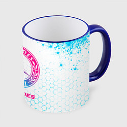Кружка 3D Mercedes neon gradient style, цвет: 3D-синий кант