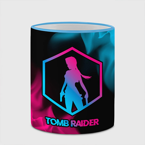 Кружка цветная Tomb Raider - neon gradient / 3D-Небесно-голубой кант – фото 2