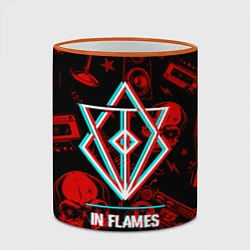 Кружка 3D In Flames rock glitch, цвет: 3D-оранжевый кант — фото 2