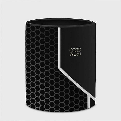 Кружка цветная Audi sign / 3D-Белый + черный – фото 2