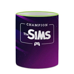 Кружка 3D The Sims gaming champion: рамка с лого и джойстико, цвет: 3D-светло-зеленый кант — фото 2