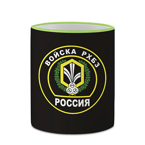 Кружка цветная Войска РХБЗ России / 3D-Светло-зеленый кант – фото 2