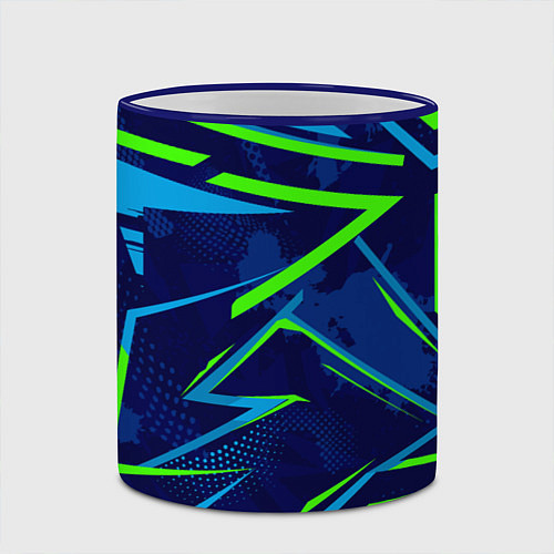 Кружка цветная Текстурный грандж / 3D-Синий кант – фото 2