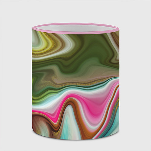 Кружка цветная Color waves / 3D-Розовый кант – фото 2