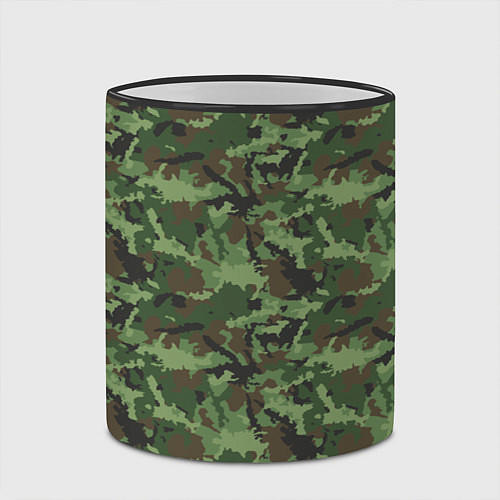 Кружка цветная Камуфляж зелёный / 3D-Черный кант – фото 2