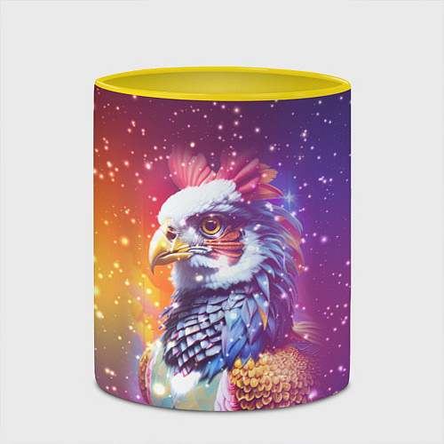 Кружка цветная Fantastic bird and starry space / 3D-Белый + желтый – фото 2
