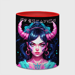 Кружка 3D Fantasy girl - my escapism, цвет: 3D-белый + красный — фото 2
